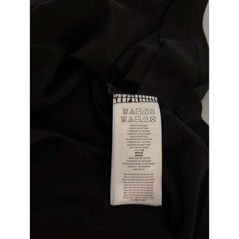 Michael Kors Black Statement Tank Top with Gold Bar Detail | Size Small